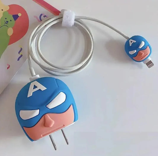 Captain America 20W iPhone Silicone Charger Cover Set