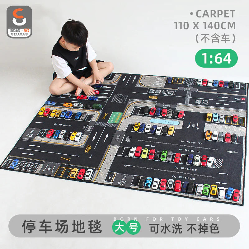 City Parking Play Mat Carpet for Toy Cars – 110 × 140 cm (1:64 Scale)