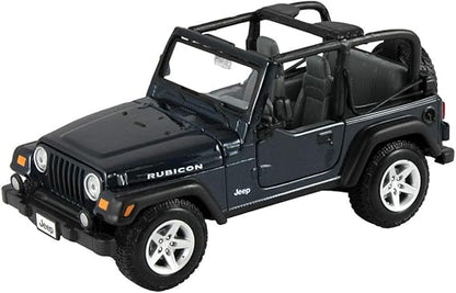 1:27 Scale Jeep Wrangler Rubicon Diecast Model – Open‑Top Blue with Roll Cage