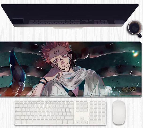 Cursed King Desk Mat 80×30 cm – Extended Keyboard & Mouse Pad with Anti‑Slip Rubber and Stitched Edges.