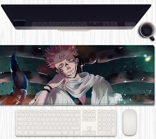 Cursed King Desk Mat 80×30 cm – Extended Keyboard & Mouse Pad with Anti‑Slip Rubber and Stitched Edges.