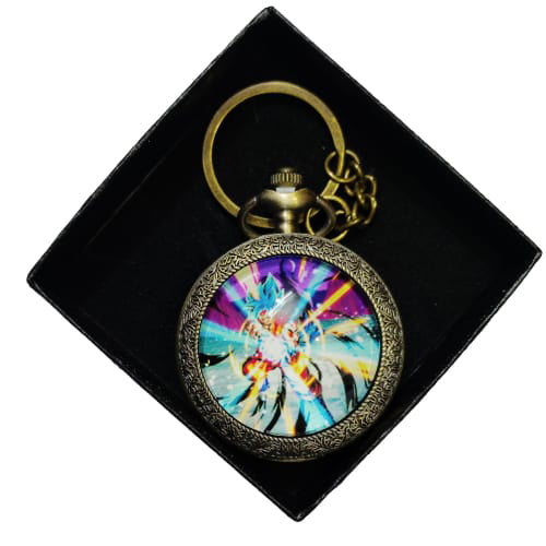 DBZ Attack Pocket Watch Keychain – Super Saiyan Aura Edition