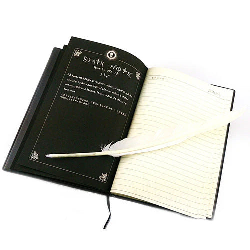 Death Note Anime Theme Black Diary with Feather Pen