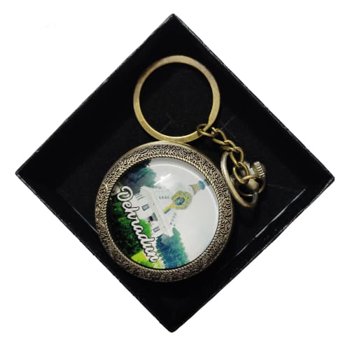 Dehradun City Pocket Watch Keychain – Clock Tower Souvenir Edition