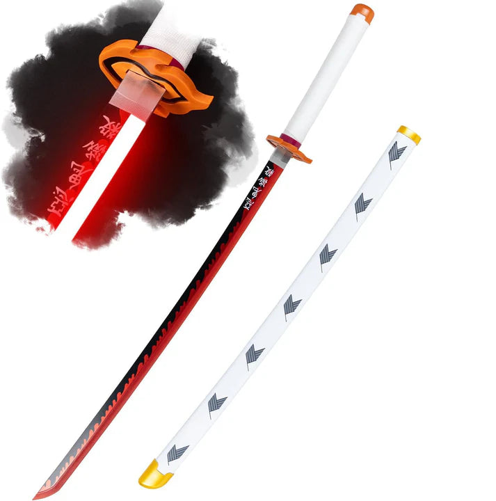 Flame Rengoku Hashira LED Wooden Nichirin Katana Demon Slayer – 104 cm Anime Cosplay Collectible Prop
