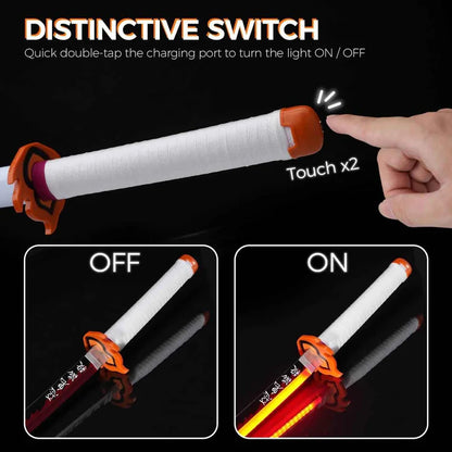 Flame Rengoku Hashira LED Wooden Nichirin Katana Demon Slayer – 104 cm Anime Cosplay Collectible Prop