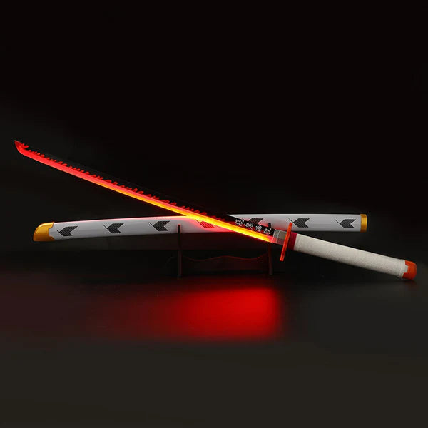 Flame Rengoku Hashira LED Wooden Nichirin Katana Demon Slayer – 104 cm Anime Cosplay Collectible Prop