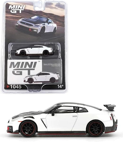 Mini GT #1045 Nissan GT-R Nismo (R35) 2024 Brilliant White Pearl 1:64 Diecast Model Car