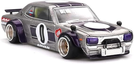 1:64 Kaido House x Mini GT Nissan Skyline 2000GT-R (KPGC10) Kaido Works V1 Silver – Limited Edition KHMG165