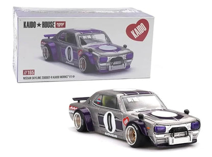 1:64 Kaido House x Mini GT Nissan Skyline 2000GT-R (KPGC10) Kaido Works V1 Silver – Limited Edition KHMG165