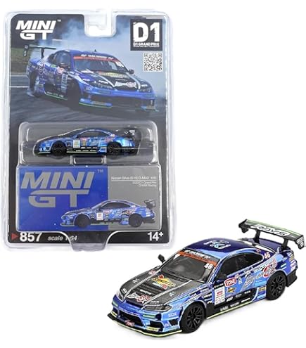1:64 Nissan Silvia D1 GP Blue Diecast Model Car – Mini GT Collector Edition