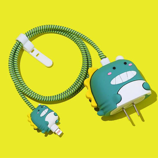 Dinasaur 20W iPhone Silicone Charger Cover Set