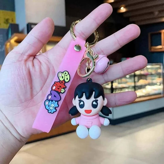 Dora Shizuka Pink Rubber Keychain – Cute Anime Girl Strap
