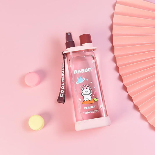 Rabbit Planet Traveler Water Bottle – Double Cap Spray Bottle for Kids