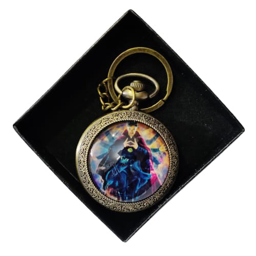 Mystic Sorcerer Pocket Watch Keychain – Cosmic Cloak Edition