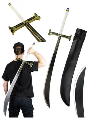 Dracule Mihawk Hawk-Eyes Jumbo Replica – 40 Inch Anime Bamboo Wooden Cosplay Prop
