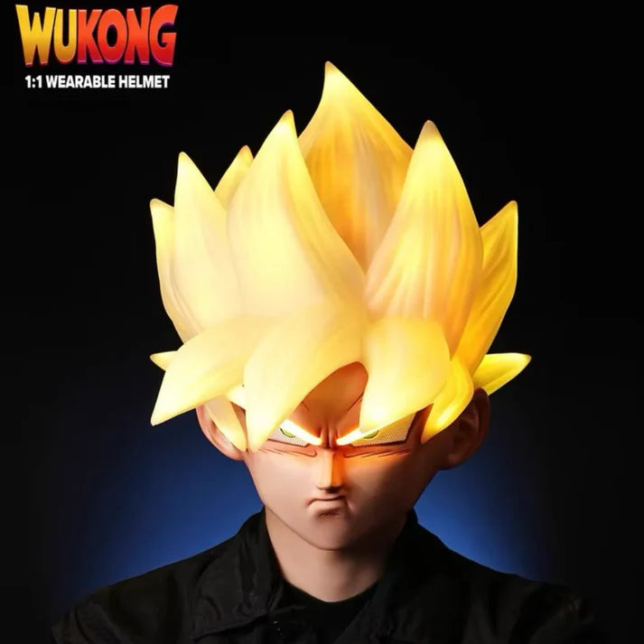 Wukong Advanced 1:1 Wearable Super Saiyan LED Helmet – Voice & Remote Control Cosplay Collectible