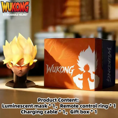 Wukong Advanced 1:1 Wearable Super Saiyan LED Helmet – Voice & Remote Control Cosplay Collectible