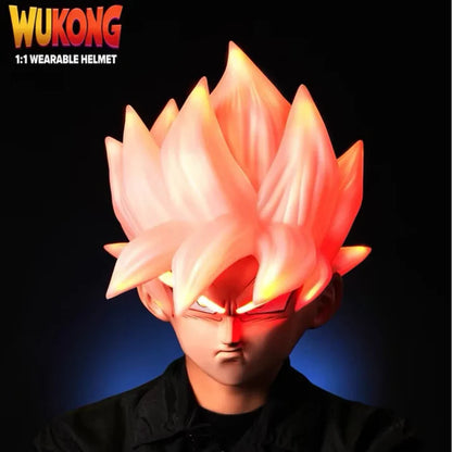 Wukong Advanced 1:1 Wearable Super Saiyan LED Helmet – Voice & Remote Control Cosplay Collectible