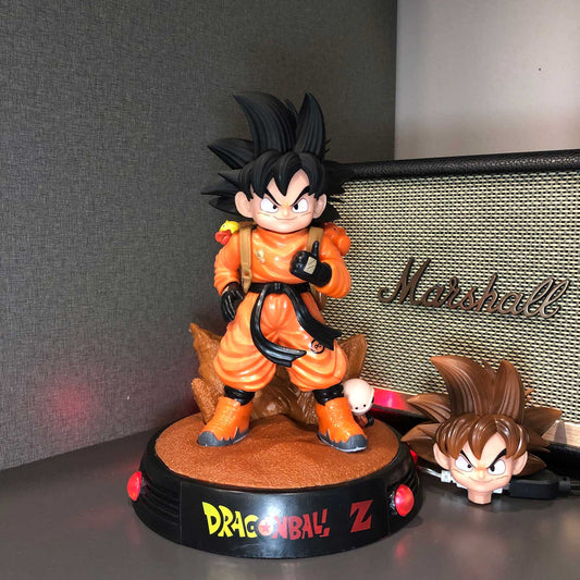 Dragon Ball Z Kid Goku 23 cm Collectible Statue with Swappable Head and Backpack Base