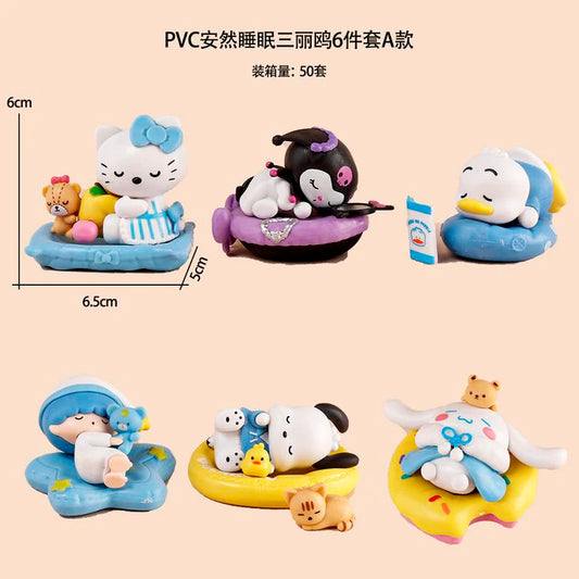 Dreamland Cushion Friends – 6 Pcs Relaxing Pillow Pose Desk Décor Set