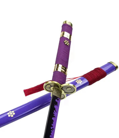 Zoro Enma violet Anime Bamboo Wooden Katana – Violet One piece Cosplay Collectible Prop