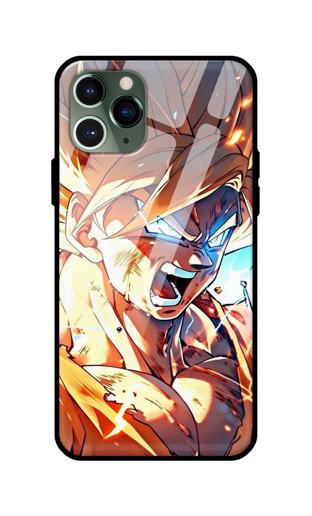 Dragon Ball Z Goku Ultra Hybrid Printed Designer Glass Back Case | Anime-Themed Stylish & Protective Cover - Drakon Lifestyle India