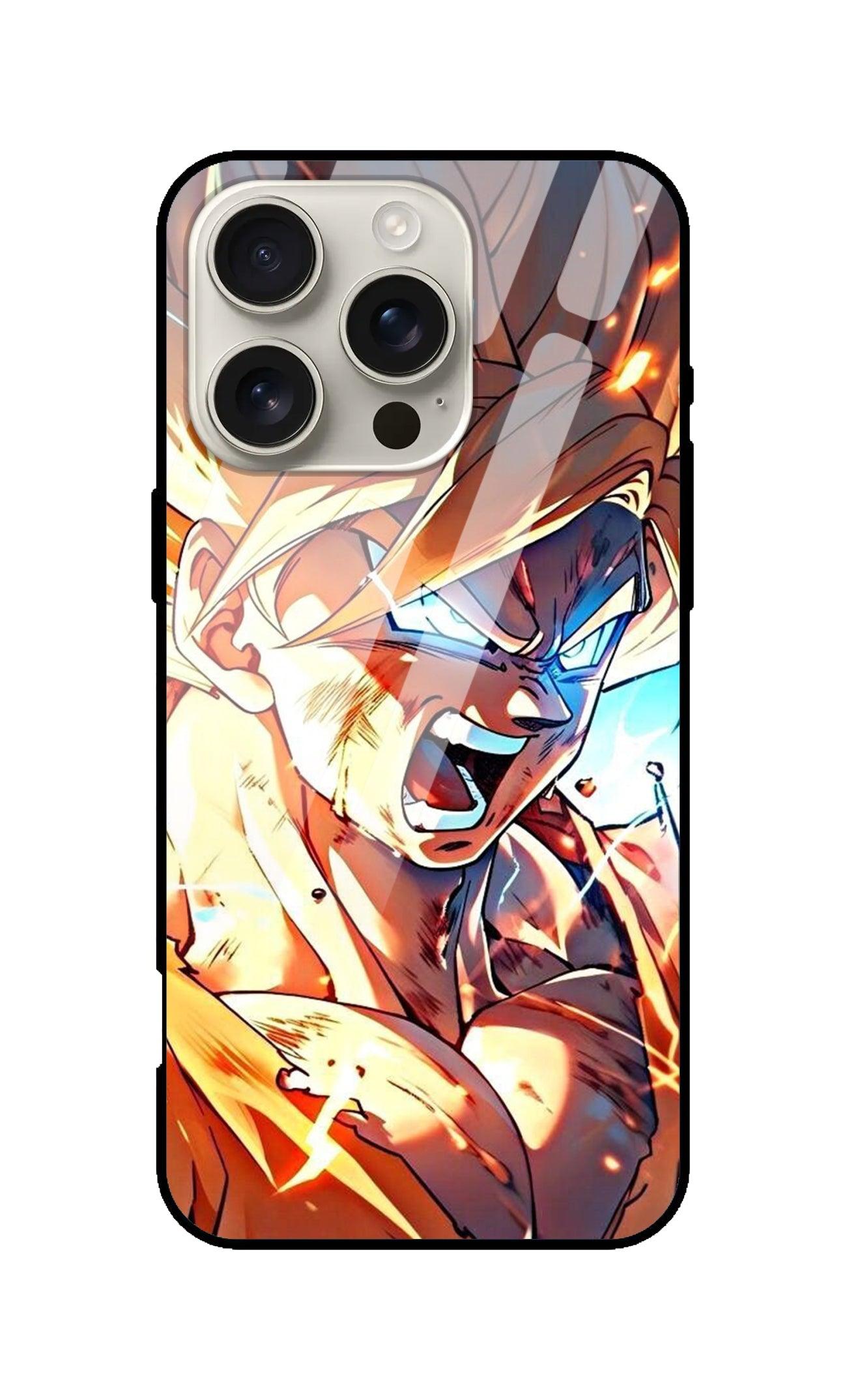 Dragon Ball Z Goku Ultra Hybrid Printed Designer Glass Back Case | Anime-Themed Stylish & Protective Cover - Drakon Lifestyle India