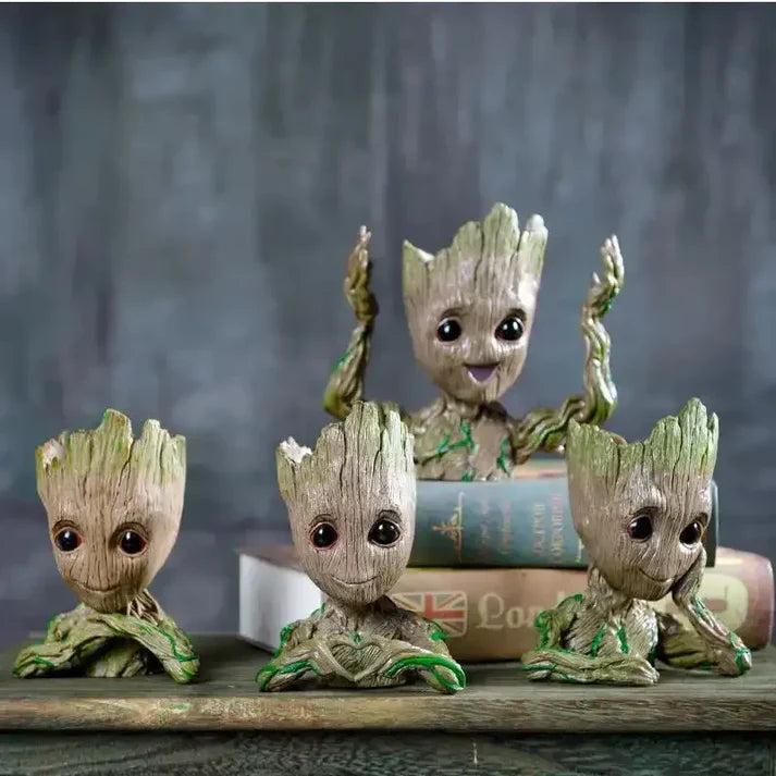 Baby Groot Pen Stand & Planter Set – 4 Piece Desk Organizer Collection