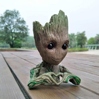Baby Groot Pen Stand & Planter Set – 4 Piece Desk Organizer Collection