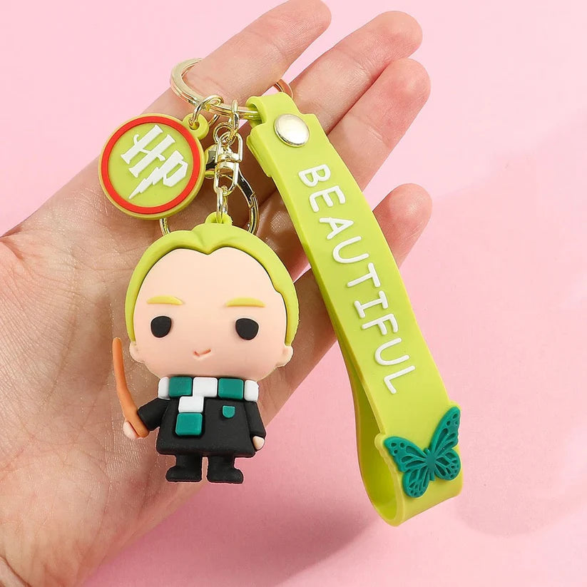 HP Malfoy Rubber Keychain – Beautiful Green Strap Wizard Keyring