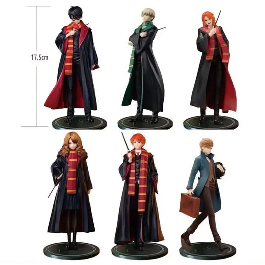 Harry Potter Set of 6 Action Figures – 17.5 cm Collectible Characters with Wands - Drakon Lifestyle India