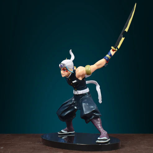 Demon Slayer Tengen Uzui 17 cm Action Figure with Dual Nichirin Cleavers and Base