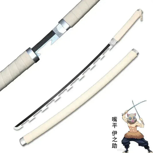 Inosuke Hashibira Dual Blade Sword Replica – Demon Slayer Wooden Katana (104 cm)