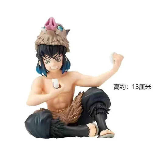 Inosuke Hashibira Sitting Demon Slayer Figure – 13 cm Anime Collectible
