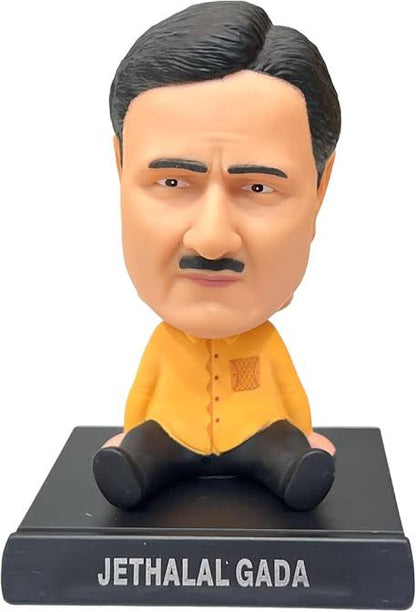Jethalal Gada Bobblehead – 11 cm Desk/Dashboard Figurine with Nameplate Base