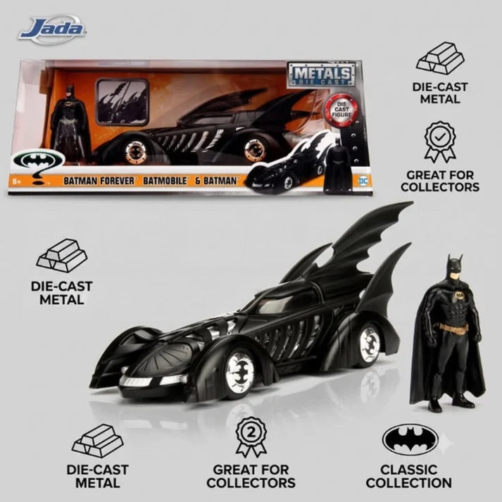 Jada Toys Batman Forever Batmobile with Batman Figure 1:24 Die Cast Model Car