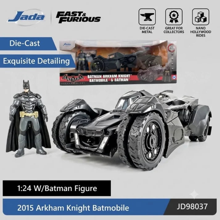 Jada Toys Batman Arkham Knight Batmobile with Batman Figure 1:24 Die Cast Model