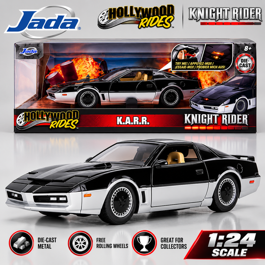 Jada Toys Knight Rider K.A.R.R. 1982 Pontiac Trans Am 1:24 Scale Die Cast Model Car with Light