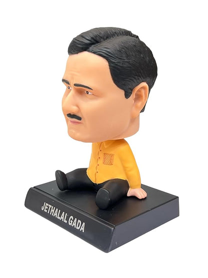 Jethalal Gada Bobblehead – 11 cm Desk/Dashboard Figurine with Nameplate Base
