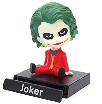 Joker Bobblehead with Phone Holder – 11 cm Dashboard Figure on Nameplate Base