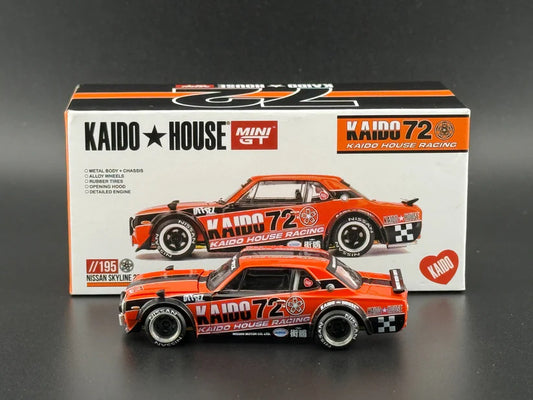 1:64 Kaido House x Mini GT Nissan Skyline 2000GT-R (KPGC10) Kaido Racing V1 #195 Diecast – Limited Edition
