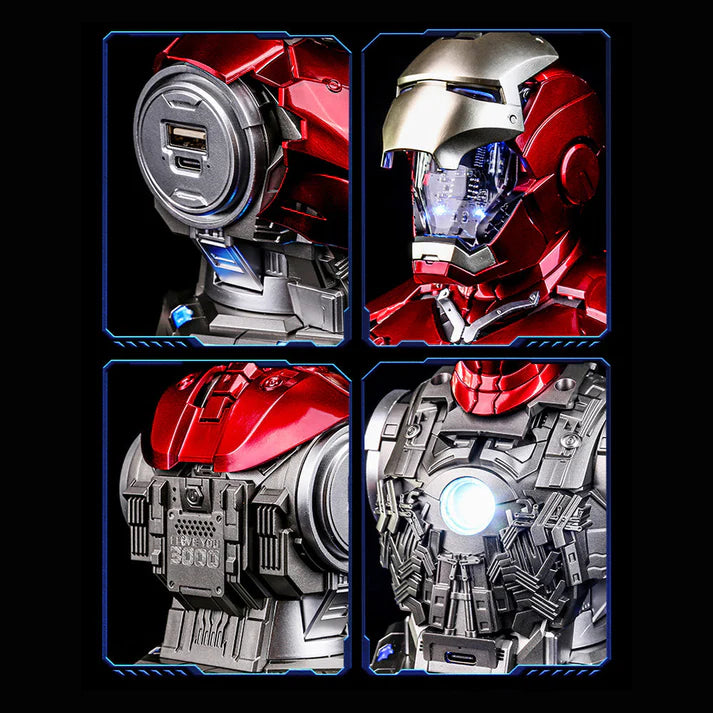 Killerbody Marvel Iron Man MK3 Charging Center 65W 5-port, Fast Charging Station with LED Lights & Sound Effects