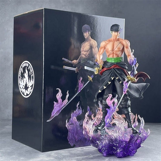 King of Hell Zoro 30 cm Purple Demon Flames Statue – One Piece Figure