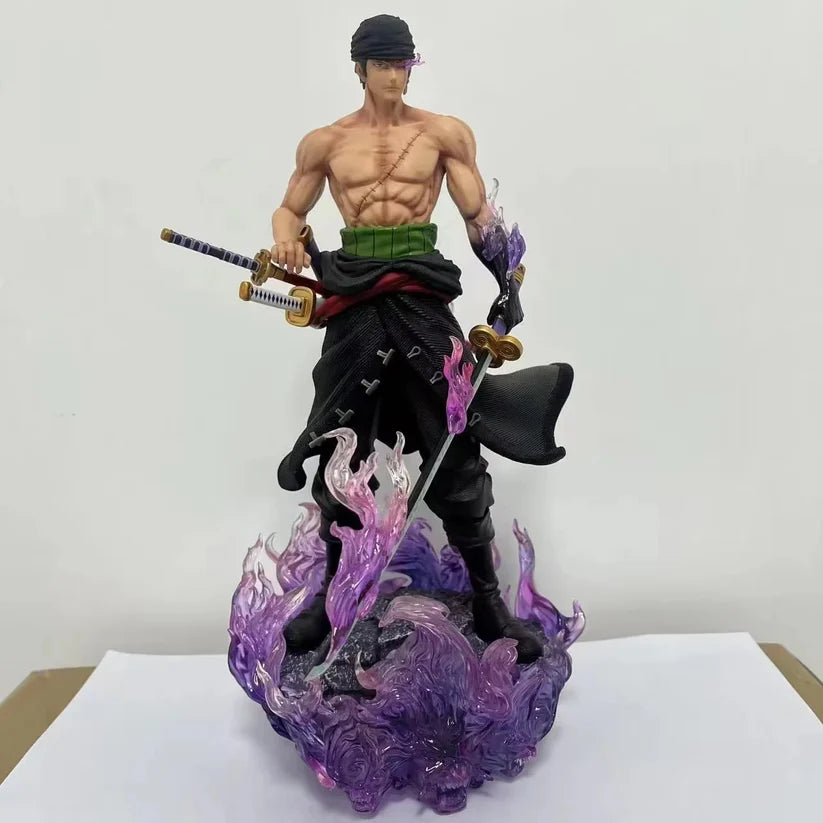 King of Hell Zoro 30 cm Purple Demon Flames Statue – One Piece Figure