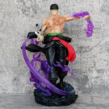 King of Hell Zoro 32 cm Purple Blade Storm Statue – One Piece Figure