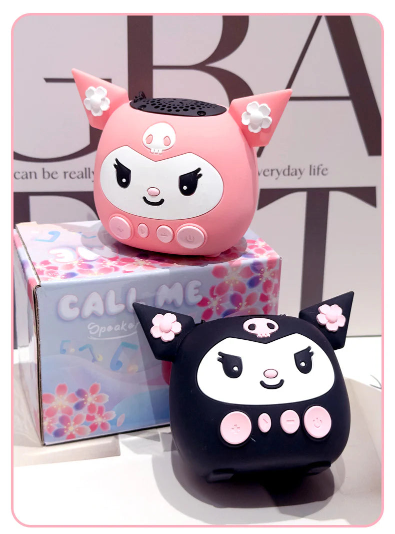 Kuromi Cartoon Bluetooth Speaker – Cute Portable Mini Speaker (Pink & Black)