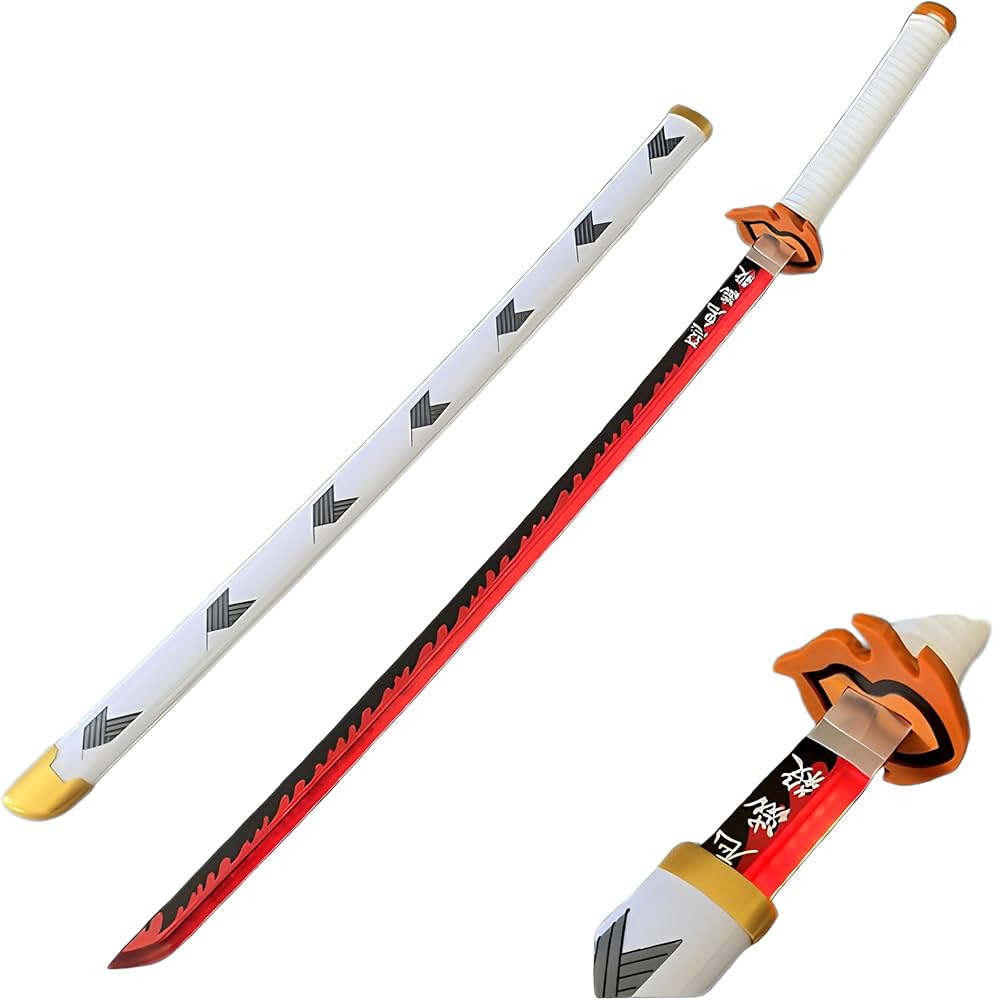 Kyojuro Rengoku Flame Breathing Replica – Demon Slayer Wooden Katana (104 cm)