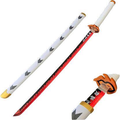 Kyojuro Rengoku Flame Breathing Replica – Demon Slayer Wooden Katana (104 cm)
