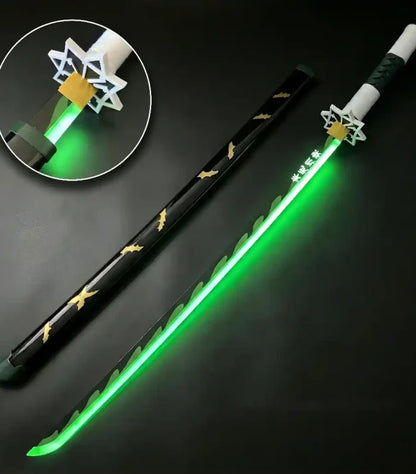 Sanemi Wind Slayer LED Wooden Katana – 104 cm Anime Cosplay Collectible Prop